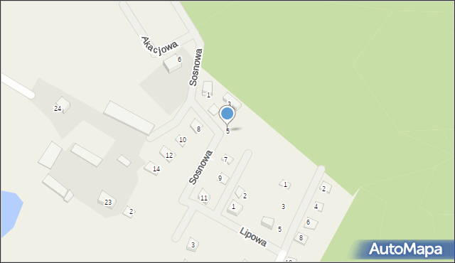 Jedwabno, Sosnowa, 5, mapa Jedwabno