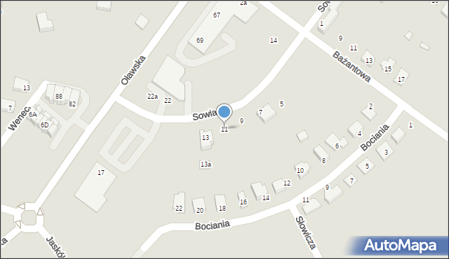 Jelcz-Laskowice, Sowia, 11, mapa Jelcz-Laskowice