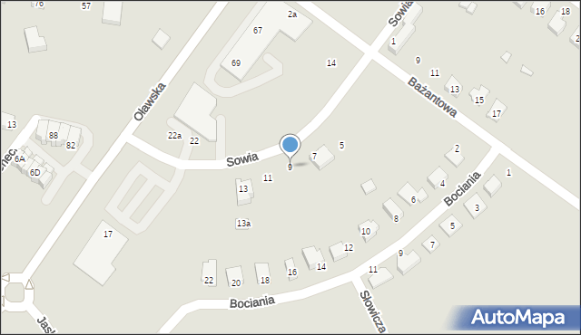 Jelcz-Laskowice, Sowia, 9, mapa Jelcz-Laskowice