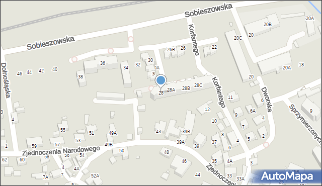Jelenia Góra, Sobieszowska, 28, mapa Jelenia Góra