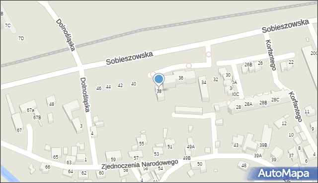 Jelenia Góra, Sobieszowska, 38, mapa Jelenia Góra