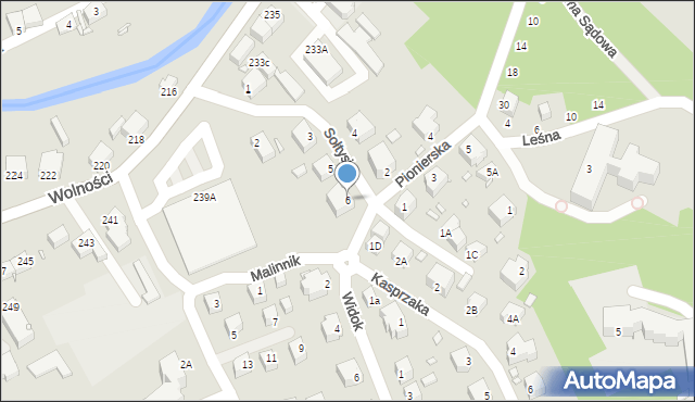 Jelenia Góra, Sołtysia, 6, mapa Jelenia Góra