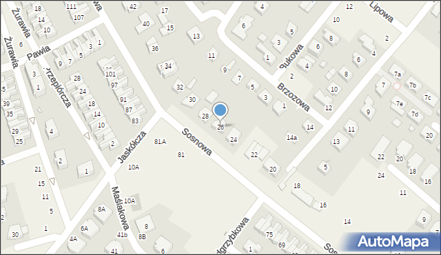 Jelonek, Sosnowa, 26, mapa Jelonek