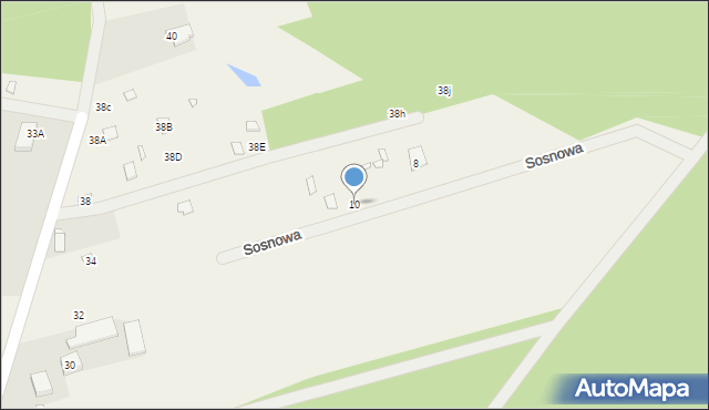 Jeruzal, Sosnowa, 10, mapa Jeruzal