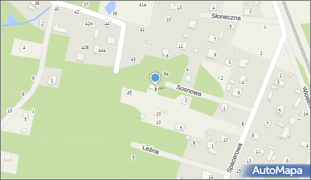 Jeziórko, Sosnowa, 8, mapa Jeziórko