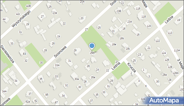 Józefów, Sosnowa, 29A, mapa Józefów