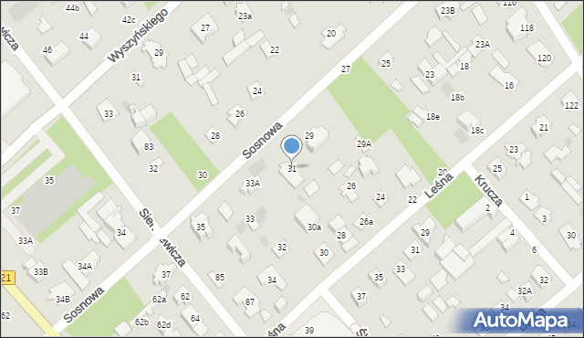 Józefów, Sosnowa, 31, mapa Józefów