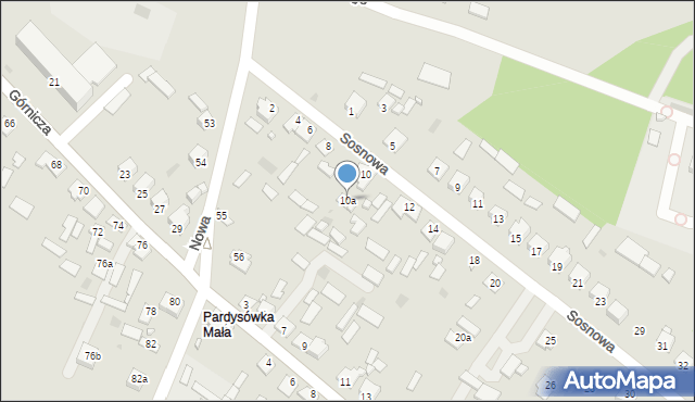 Józefów, Sosnowa, 10a, mapa Józefów