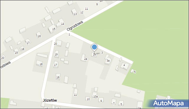 Józefów, Sosnowa, 2b, mapa Józefów