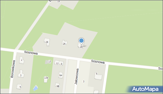 Kąck, Sosnowa, 24, mapa Kąck