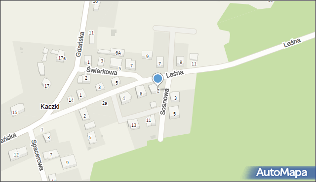 Kaczki, Sosnowa, 2, mapa Kaczki