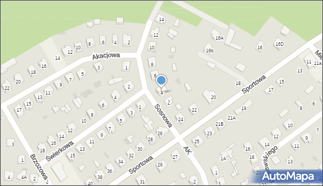 Kadzidło, Sosnowa, 4, mapa Kadzidło