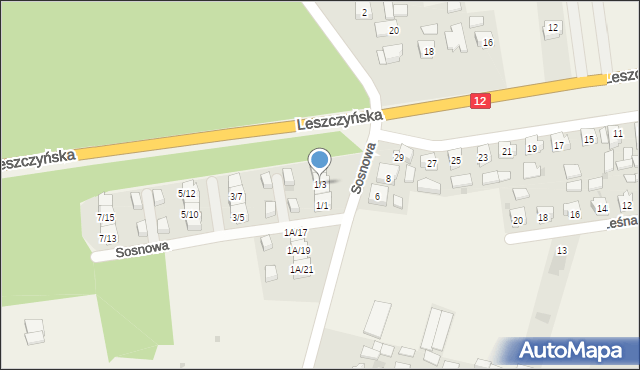 Kąkolewo, Sosnowa, 1/3, mapa Kąkolewo