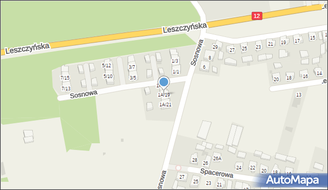 Kąkolewo, Sosnowa, 1A/19, mapa Kąkolewo