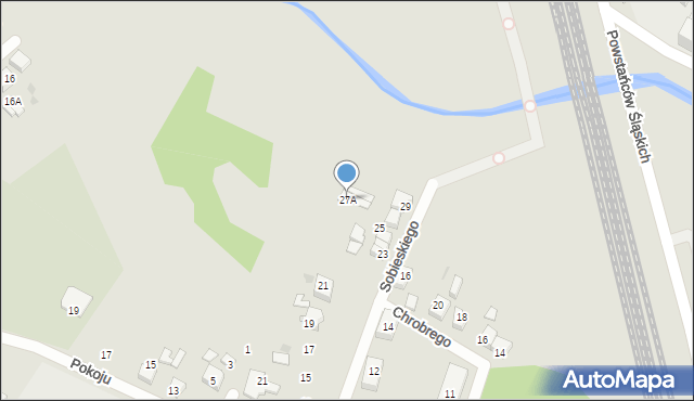 Kalety, Sobieskiego, 27A, mapa Kalety