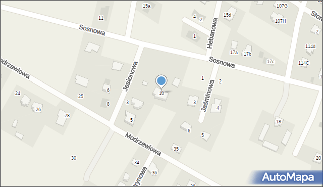 Kalinówka, Sosnowa, 10, mapa Kalinówka