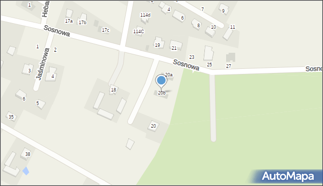 Kalinówka, Sosnowa, 20b, mapa Kalinówka