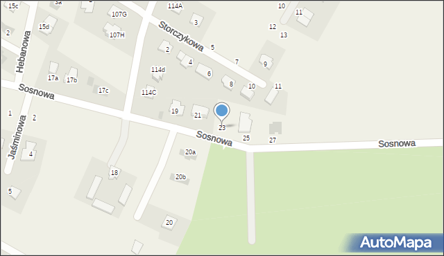 Kalinówka, Sosnowa, 23, mapa Kalinówka