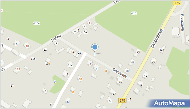 Kalisz Pomorski, Sosnowa, 1, mapa Kalisz Pomorski
