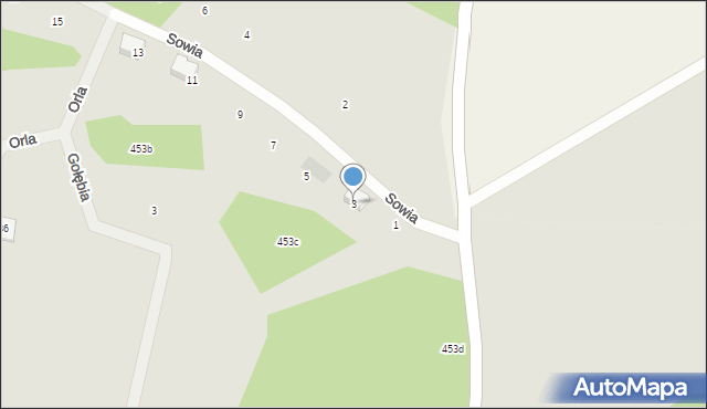 Kalisz Pomorski, Sowia, 3, mapa Kalisz Pomorski