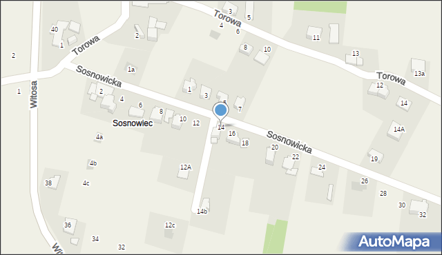 Kaniów, Sosnowicka, 14, mapa Kaniów