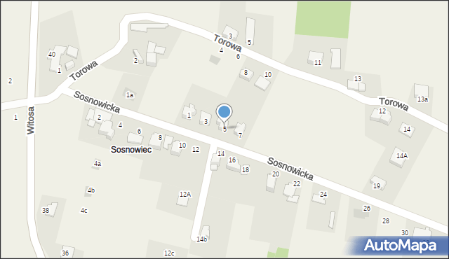 Kaniów, Sosnowicka, 5, mapa Kaniów