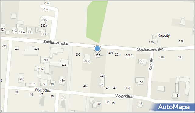 Kaputy, Sochaczewska, 207A, mapa Kaputy