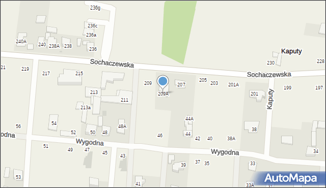 Kaputy, Sochaczewska, 209A, mapa Kaputy