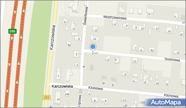 Karczowiska, Sosnowa, 2, mapa Karczowiska