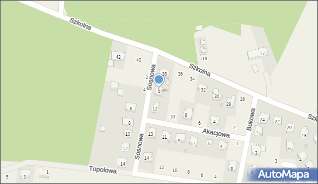 Karnice, Sosnowa, 1, mapa Karnice