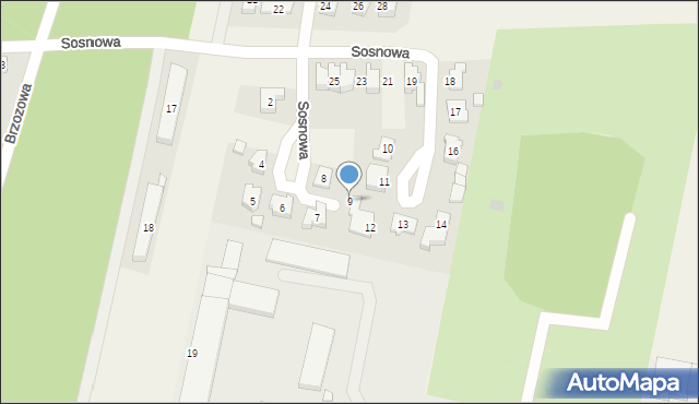 Karpicko, Sosnowa, 9, mapa Karpicko