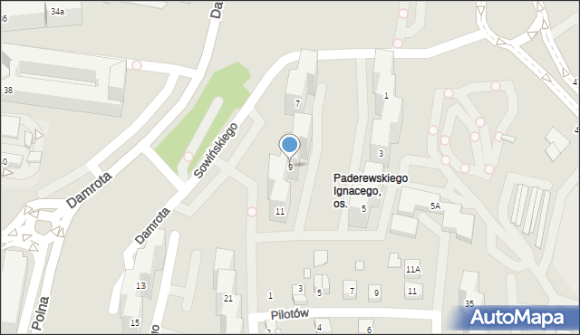 Katowice, Sowińskiego Józefa, gen., 9, mapa Katowic