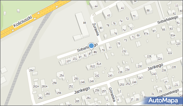 Katowice, Sobańskiego Mariana, 85, mapa Katowic