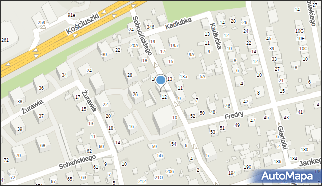 Katowice, Sobocińskiego Władysława, 14, mapa Katowic