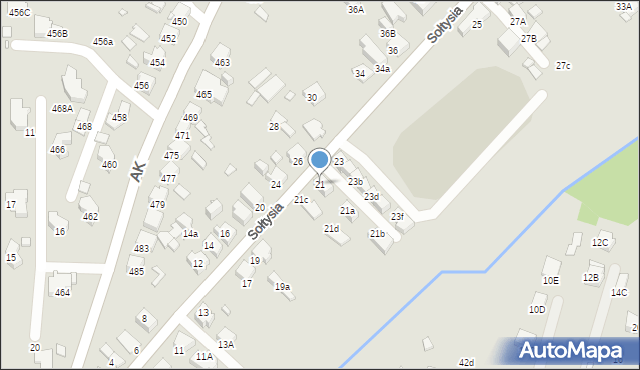 Katowice, Sołtysia, 21, mapa Katowic