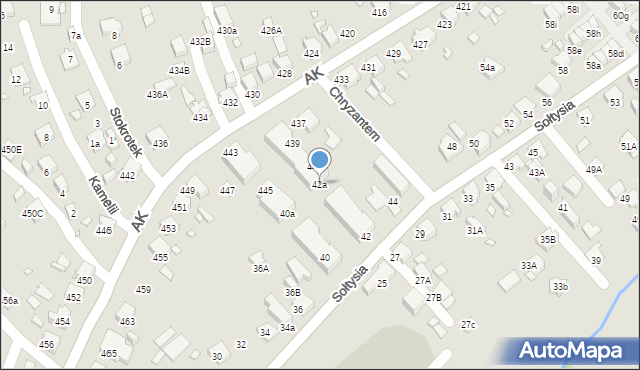 Katowice, Sołtysia, 42a, mapa Katowic