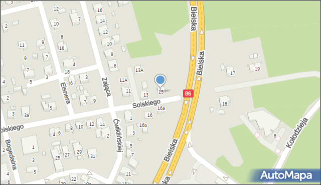 Katowice, Solskiego Ludwika, 15, mapa Katowic