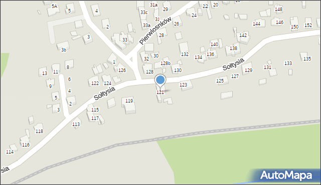 Katowice, Sołtysia, 121, mapa Katowic