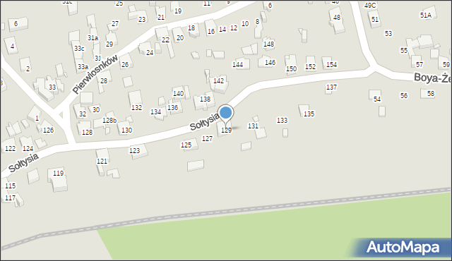 Katowice, Sołtysia, 129, mapa Katowic