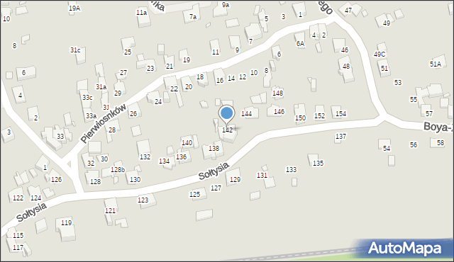 Katowice, Sołtysia, 142, mapa Katowic