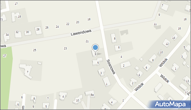 Kicin, Sosnowa, 7, mapa Kicin
