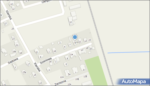 Kiekrz, Sosnowa, 9, mapa Kiekrz