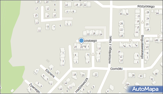 Kielce, Solskiego Ludwika, 11, mapa Kielc