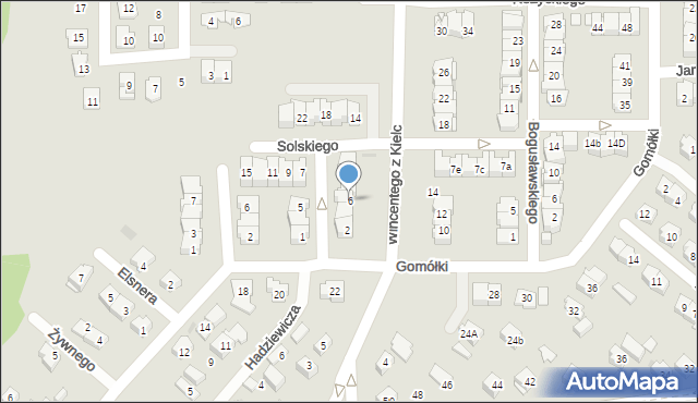 Kielce, Solskiego Ludwika, 6, mapa Kielc