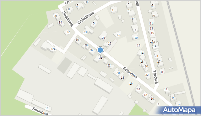 Kiełczewo, Sosnowa, 24, mapa Kiełczewo