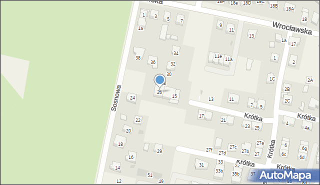 Kiełczów, Sosnowa, 26, mapa Kiełczów