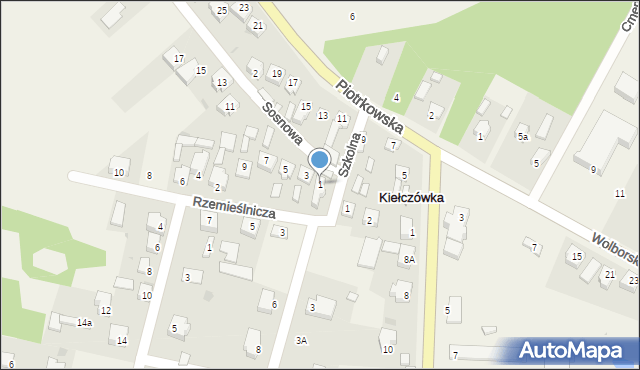 Kiełczówka, Sosnowa, 1, mapa Kiełczówka