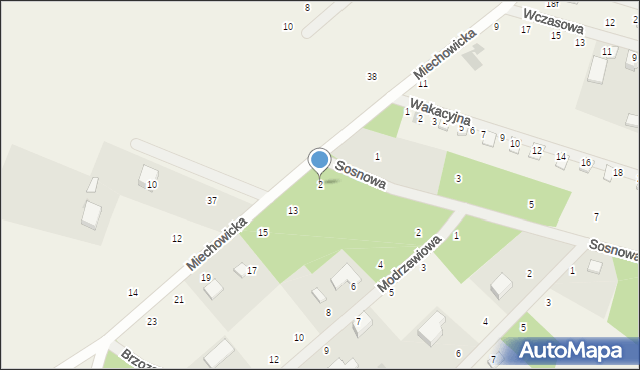 Kłączno, Sosnowa, 2, mapa Kłączno