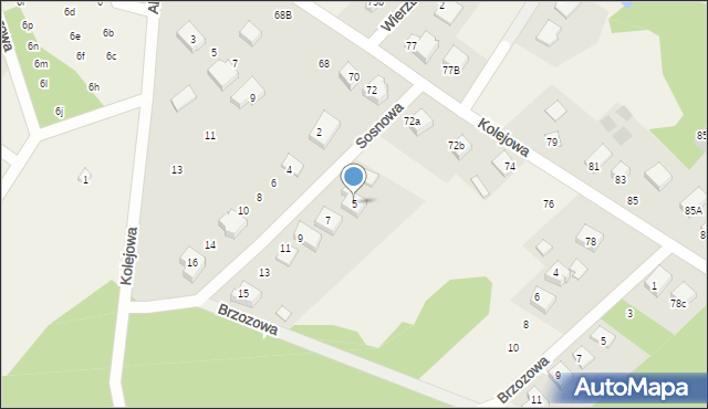 Klepacze, Sosnowa, 5, mapa Klepacze