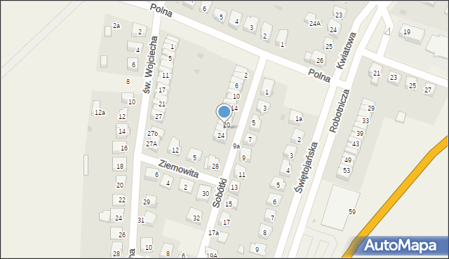 Kobierzyce, Sobótki, 22, mapa Kobierzyce